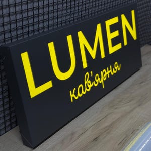 Business LED Lightbox Sign, Custom Backlit Shop Sign, Outdoor/Indoor Store Sign, Cafe Logo Sign, Illuminated Business Name Board