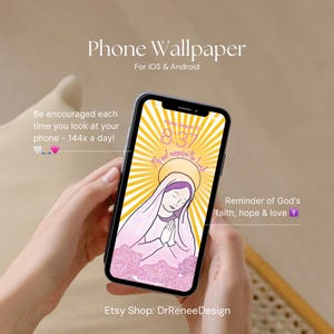 Christian Phone Wallpaper - Luke 1:46 - Virgin Mary