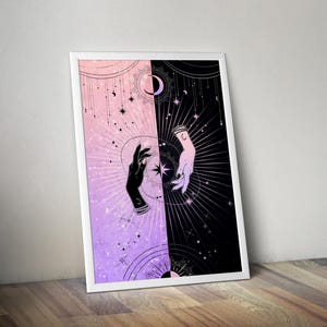 Cosmic Duality | Printable Spiritual Poster | Meditation Print | Mystic Art | Witch Poster | Spiritual Wall Art | Spiritual Artwork