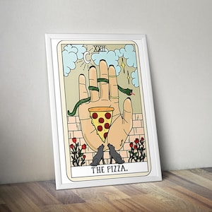 The Pizza Tarot | Printable Spiritual Poster | Tarot Poster | Mystic Art | Spiritual Wall Art | Spiritual Artwork | Tarot Artwork
