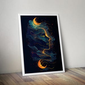 Stellar Serenity | Printable Spiritual Poster | Cosmic Poster | Mystic Art | Celestial Print | Spiritual Wall Art | Spiritual Art Decor