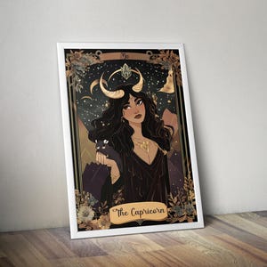 Capricorn Tarot | Printable Spiritual Poster | Capricorn Poster | Zodiac Gift | Zodiac Poster | Zodiac Art | Spiritual Artwork
