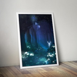 Enchanted Forest | Printable Spiritual Poster | Cosmic Poster | Mystic Art | Celestial Print | Spiritual Wall Art | Spiritual Art Decor