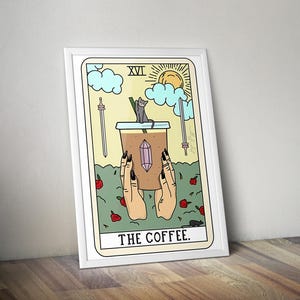 The Coffee Tarot | Printable Spiritual Poster | Tarot Poster | Mystic Art | Spiritual Wall Art | Spiritual Artwork | Tarot Artwork