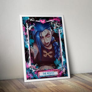 Jinx Tarot Poster | Arcane Poster | Tarot Poster | League of Legends Poster | Jinx Print | Game Artwork | Game Poster | Video Game Print