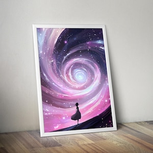 Galaxy Poster | Printable Spiritual Poster | Cosmic Poster | Mystic Art | Goddess Art | Spiritual Wall Art | Spiritual Artwork | Woman Gift