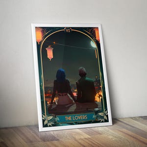 Pôster de Powder e Ekko | Pôster de Arcane | Pôster de The Lovers Tarot | Pôster de Jinx | Impressão de Jinx | Arte de jogo | Pôster de jogo | Impressão de videogame