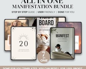 PLR Manifestation Bundle, Done for You Digital Products Manifest Ebook with MRR, Manifestation Planner, Law of Attraction, Wealth Momentum