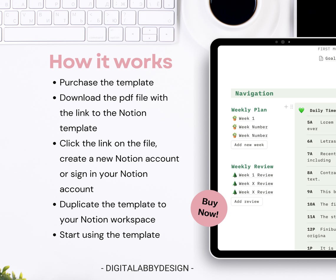 Notion 12 Week Year Planner Template, Digital Goal Setting Planner ...