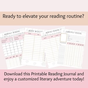 Printable Reading Journal, Reading Planner Printable, PDF Journal With ...