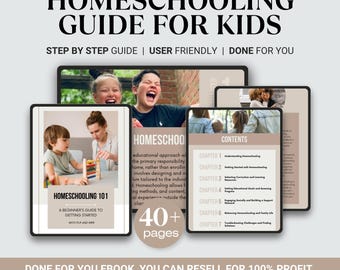 Guía para principiantes de educación en casa (libro electrónico con derechos de reventa), guía curricular para la educación en casa, recursos para la educación en casa, guía educativa completa
