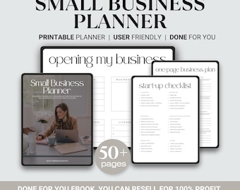 Small Business Planner, Printable Business Planner Bundle with MRR/PLR, Customizable Small Business Planner with Master Resell Right