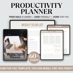 Product Planner Printable, Boost Productivity Toolkit with MRR/PLR, Daily-Weekly-Monthly Productivity Planner, Instant Download mrr and plr