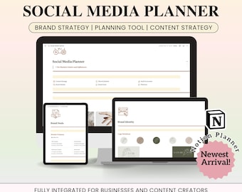 Notion Social Media Planner, Content Creator Notion Template, Instagram Facebook TikTok Notion Planner, Social Media Content Calendar