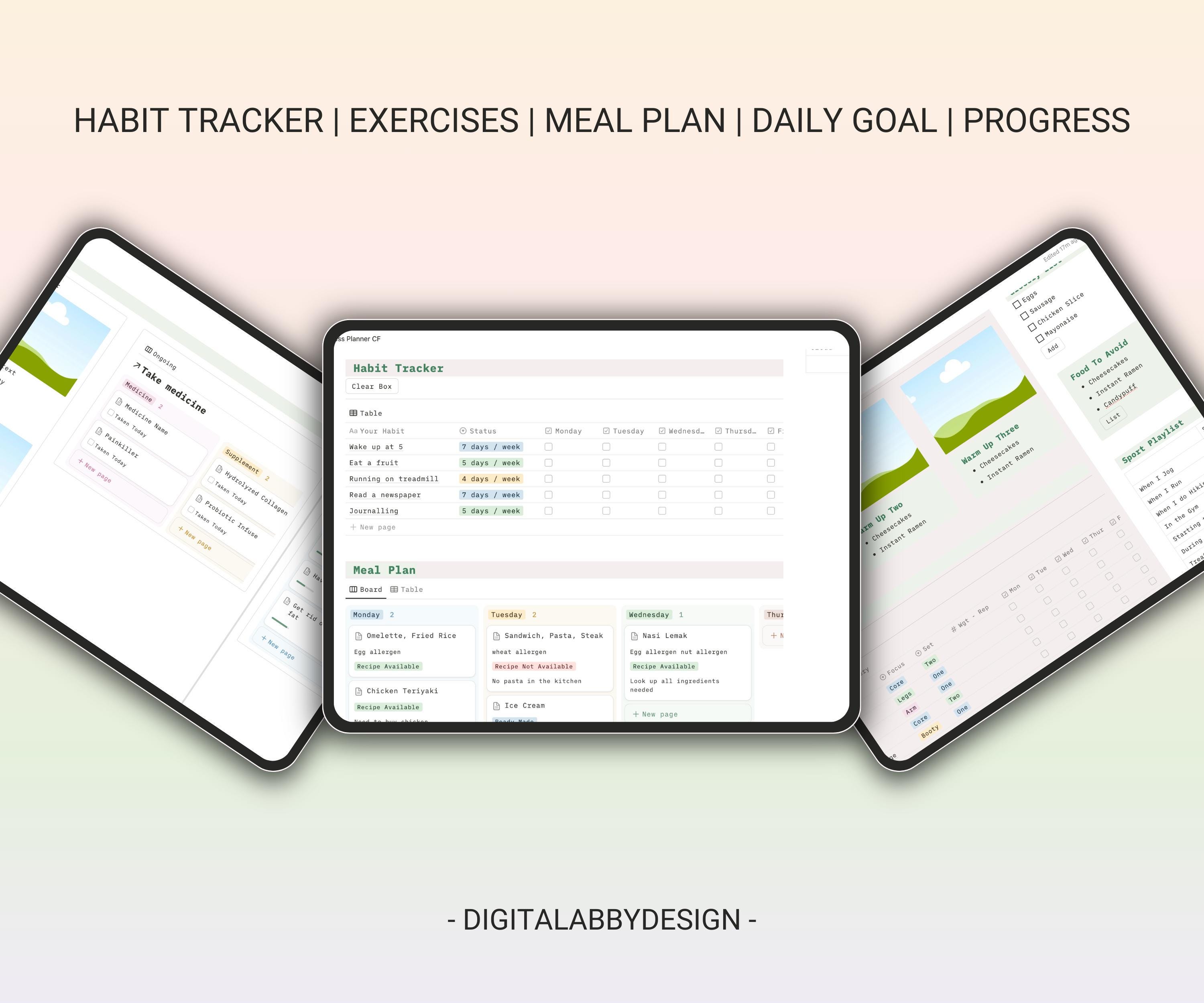 Notion Fitness Planner Template, Weight Loss Planner Gym Journal ...