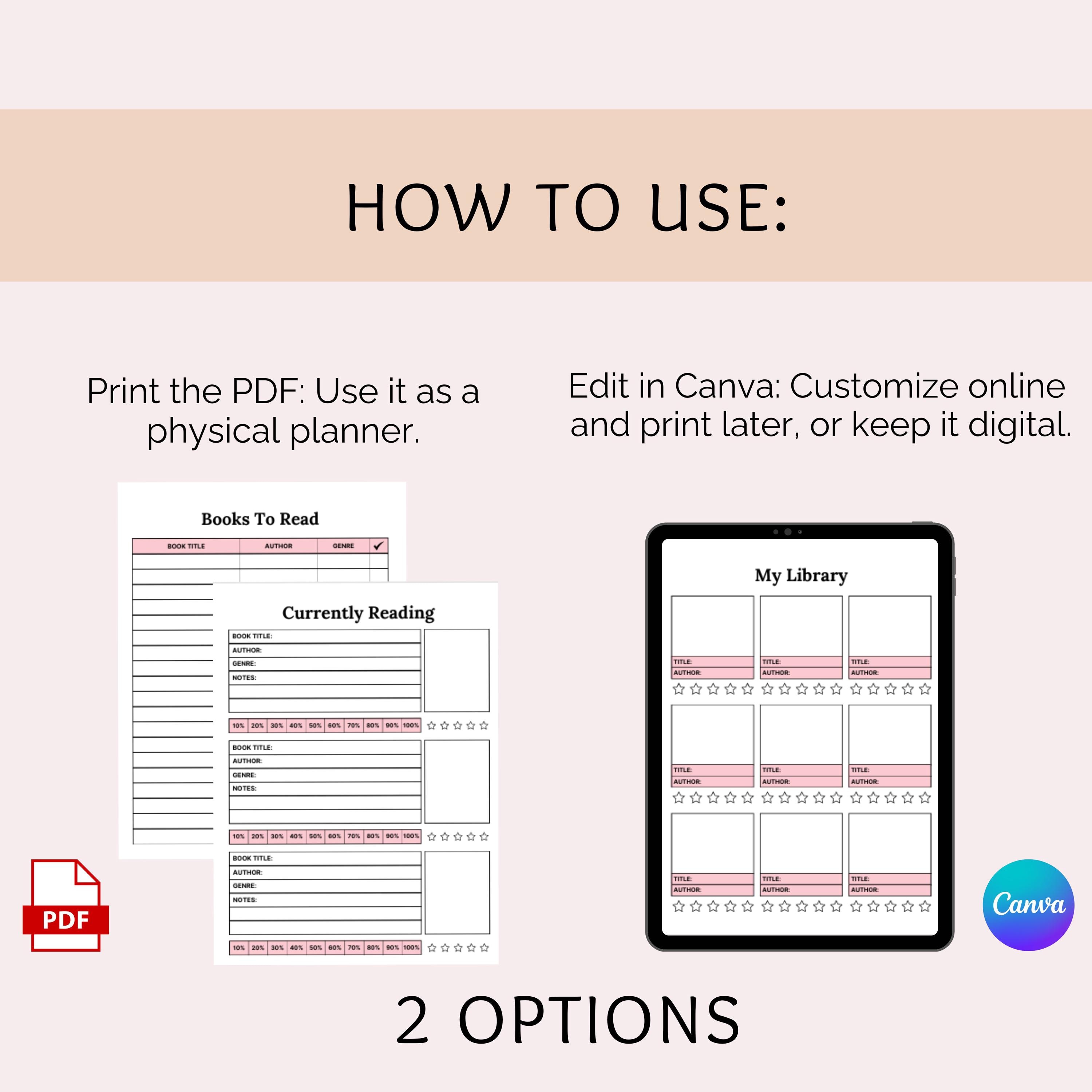 Book Reading Journal Reading Planner Bundle Book Tracker Reading ...