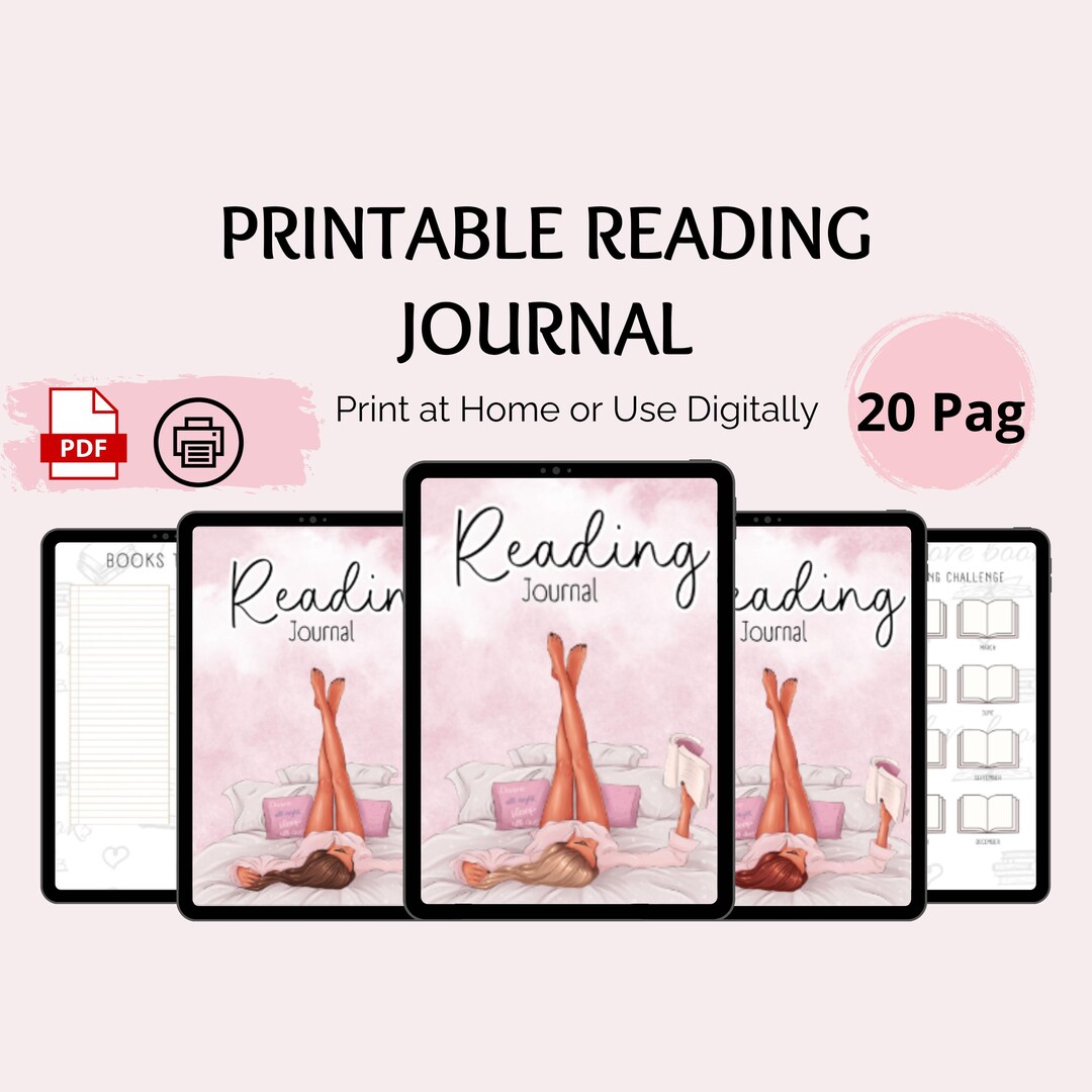 Printable Book Tracker, Reading Journal PDF for Book Lovers, Digital ...