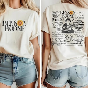 Sunflower Benson Boone 2 Side Shirt, Benson Boone Merch, Comfort Color Benson Boone Concert Shirt, America Heart Tour Tee, Benson Boone Tour