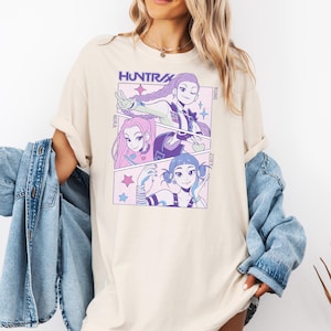 Kpop Demon Hunters T-shirt Gift For Woman,Jinu Manga Shirt,Kpop Huntrix Pin,Demon Hunter Merch,Saja Girls Fan Poster, Kpop Shirt