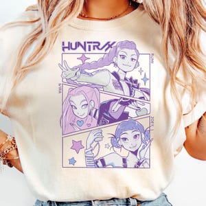 Kpop Demon Hunters T-shirt Gift For Woman,Jinu Manga Shirt,Kpop Huntrix Pin,Demon Hunter Merch,Saja Girls Fan Poster, Kpop Shirt