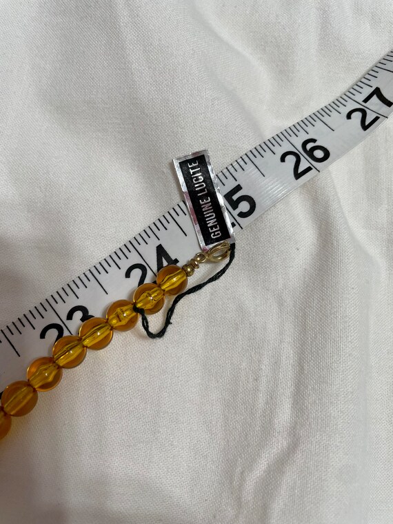 Yellow Lucite Necklace 8mm Beads NOS w/Hand Tag - image 7