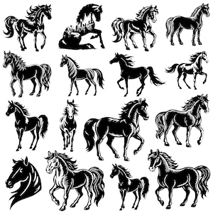 Horse SVG Bundle, Horse Clipart, Horse Silhouette - digital download svg, dxf, png, pdf, svg files for cricut - Instant Download