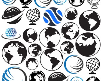 Globe svg Bundle, Globe Clipart, World Globe Vector, Planet  Decal, Globe Cut Files, Globe Silhouette.