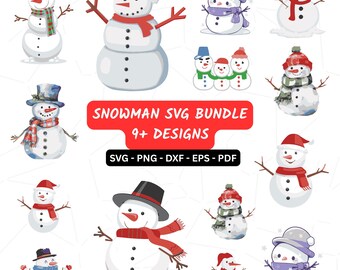 Snowman SVG Bundle, Christmas svg, Snowman svg, Snow svg, Winter svg, Snowman clipart, Holiday svg, Cute Snowman Clipart, Instant Download