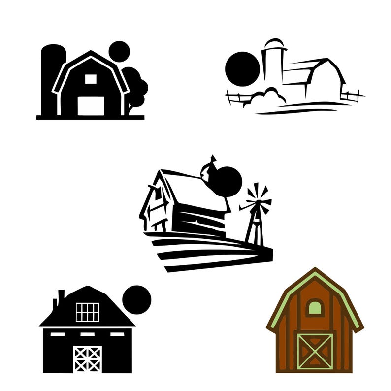 Barn Svg Bundle, Farm Barn Clipart, Barn House Vector, Farm Life Decal ...