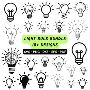 Light Bulb SVG Bundle , Light Bulbs PNG Bundle, LightBulb Clip Art, Lightbulb Cut Files For Cricut, Light Bulb Vector, Light Bulb Silhouette