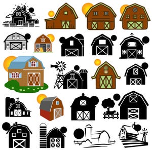 Barn svg Bundle, Farm Barn Clipart, Barn house Vector, Farm Life Decal, Barn Cut Files, Farm Silhouette.