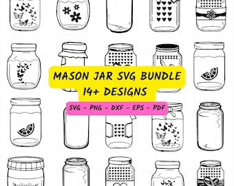 Mason Jar svg bundle, Mason Jar Cricut Cut File, Mason Jar Silhouette Cut File, Mason Jar Flowers svg Bundle, Mason Jar Cricut svg Bundle