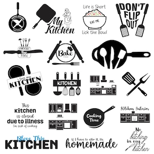 Kitchen SVG Bundle - Kitchen PNG Bundle - Kitchen Clipart - Kitchen SVG Cut Files for Cricut, Kitchen Silhouette, Kitchen Vector