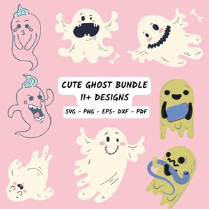 Cute Ghost Halloween svg Bundle, Retro Floral Ghost png, Retro Ghost png, Dog Ghost svg, Ghost Reading svg, Spooky Season, Halloween png