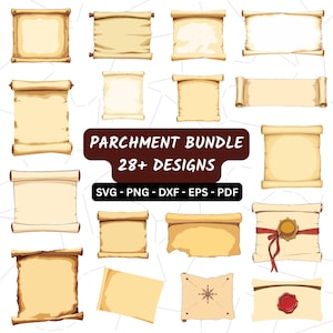 Parchment SVG Bundle, Parchment clipart, Parchment png, Parchment vector, Paper scroll svg, croll Paper Cricut, Scroll paper cut file