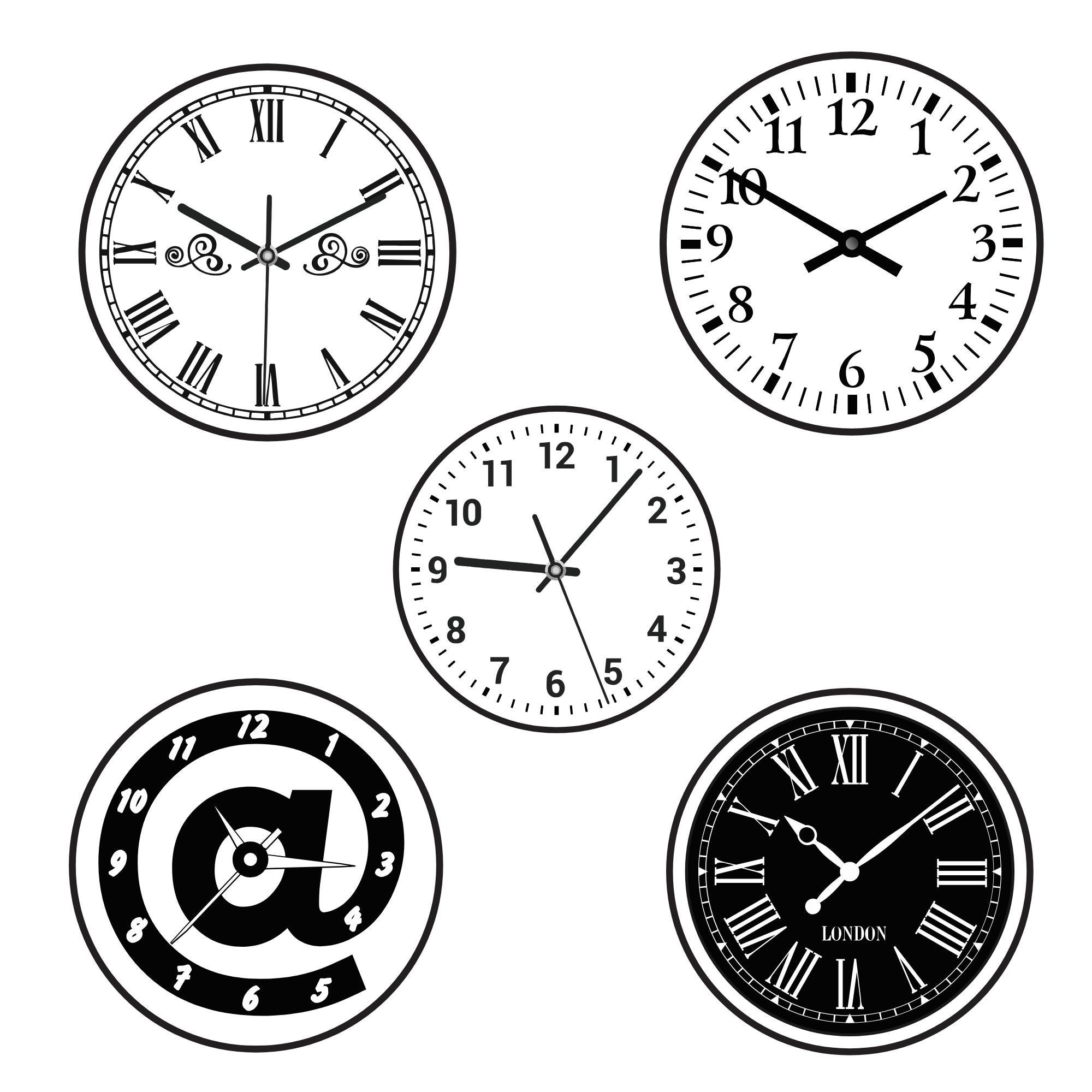 Clock Numbers Vector File Clock Face Svg Bundle, Clock Clipart, Clock Numbers Vector, Roman ...