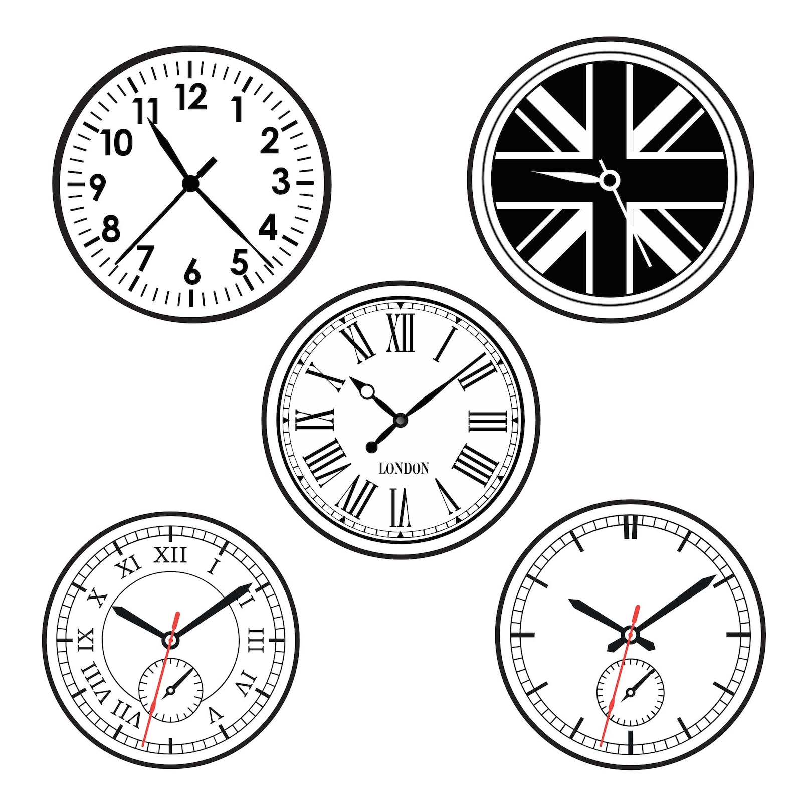 Clock Numbers Vector File Clock Face Svg Bundle, Clock Clipart, Clock Numbers Vector, Roman ...