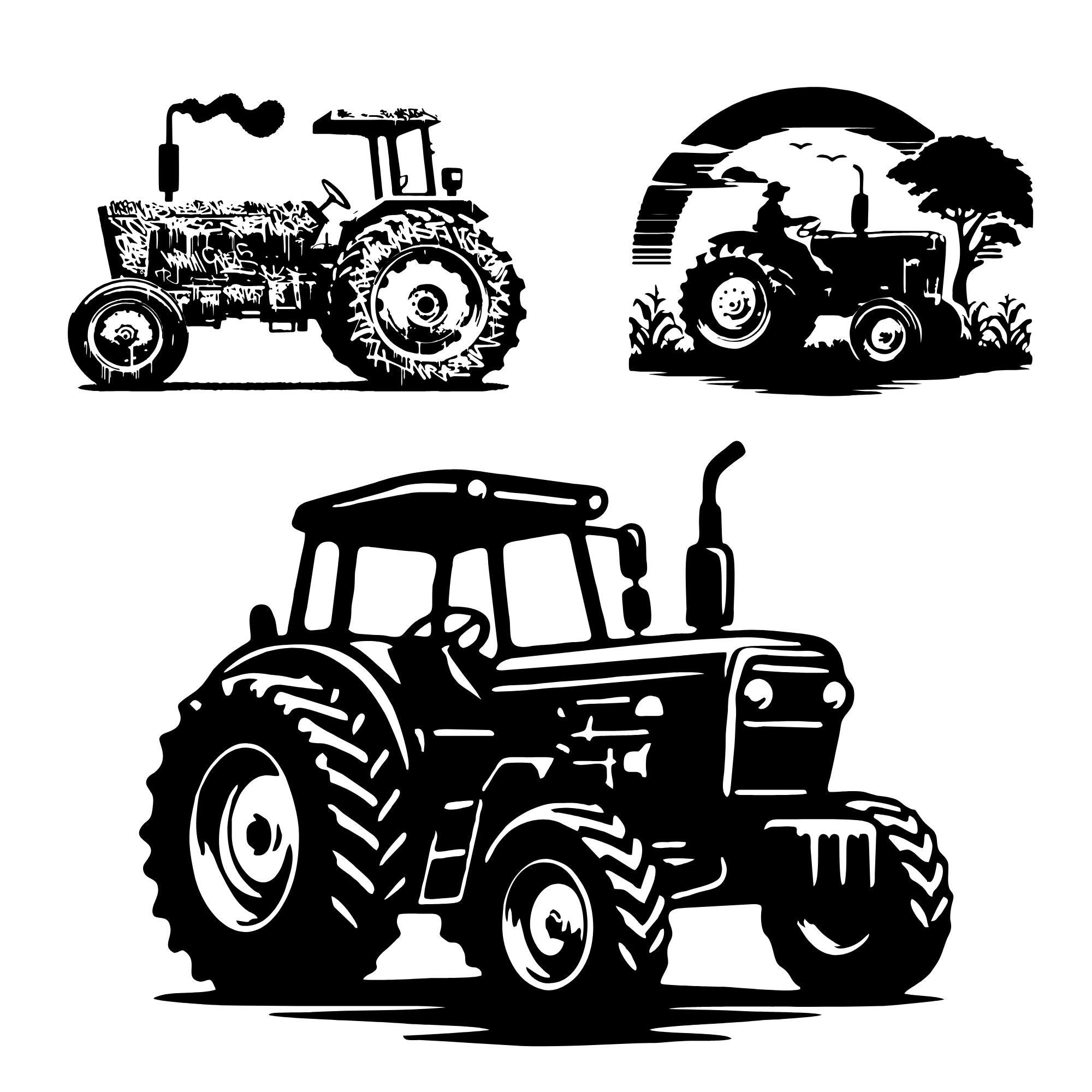 Tractor Svg Bundle, Farm Scene Clipart, Tractor Vector, Truck Decal ...