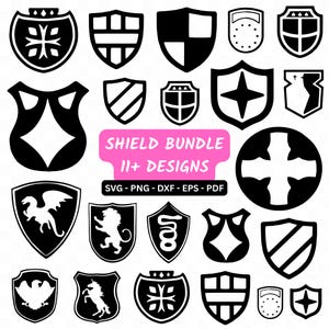 Shield SVG Bundle, Shield Clipart, Shield PNG Bundle, Shield SVG Cut Files for Cricut, Shield Silhouette, Badges Svg Png, Badge Svg