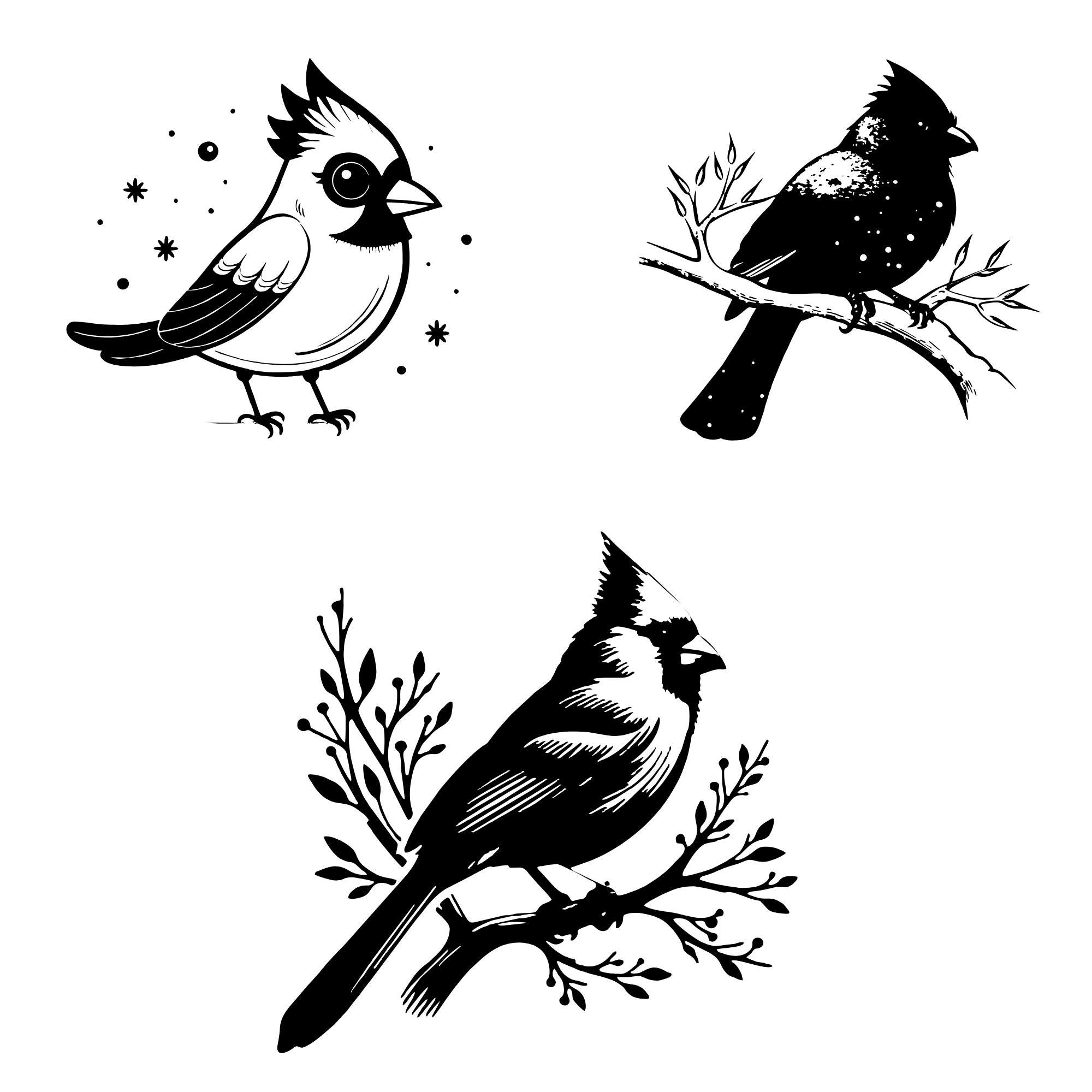 Simple Cardinal Design Cardinal Bird SVG Bundle | 160 Cardinal Designs | PNG Files for Cricut ...