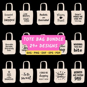 Tote Bag SVG Bundle, Tote Bag Quote svg, Emotional Baggage svg, Retro Tote Bag svg, Market Bag Svg, Tote Bag Sayings, Digital Download