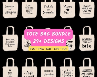 Tote Bag SVG Bundle, Tote Bag Quote svg, Emotional Baggage svg, Retro Tote Bag svg, Market Bag Svg, Tote Bag Sayings, Digital Download