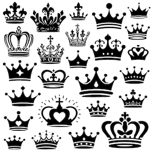 Royal Crown Svg, Crown Svg Bundle, King Crown Svg, Queen Crown Svg, Crown Clipart, Princess Tiara Svg, Cricut, Silhouette, Instant Download