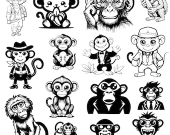 Monkey Svg, Monkey Bundle, Monkey clipart, Monkey png, Monkey Cut Files for Cricut, Cute Monkey, Baby Monkey, Svg Bundle