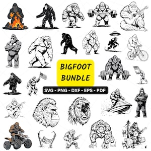 Bigfoot Svg Bundle, Bigfoot SVG, Sasquatch SVG, Bigfoot Clipart, Bigfoot Files for Cricut, Bigfoot Cut Files For Silhouette, PNG