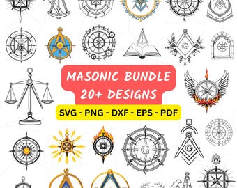 Paquete de SVG masónicos, SVG masónico, SVG del tercer ojo, masónico, masón, Ojo de la Providencia, archivo de corte, archivos SVG para Cricut, PNG