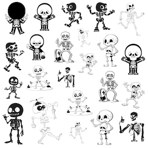 SKELETON SVG, Skeleton Svg Bundle, Skeleton Clipart, Skeleton Cut Files For Cricut, Halloween Svg