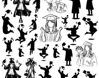 Graduation SVG Bundle - Graduation PNG Bundle - Graduation Clipart ...