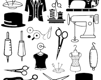 Schneider-Werkzeug-Svg-Bundle, Werkzeug-Clipart-Bundle, sofortige Downloads, Cricut für Dateien, Nähmaschine Png, Schneiderwerkzeug-Silhouette, digitale Dateien