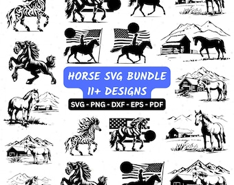 Horse SVG Bundle, Horse Clipart, Horse Vector, Horse Silhouette - digital download, files for cricut